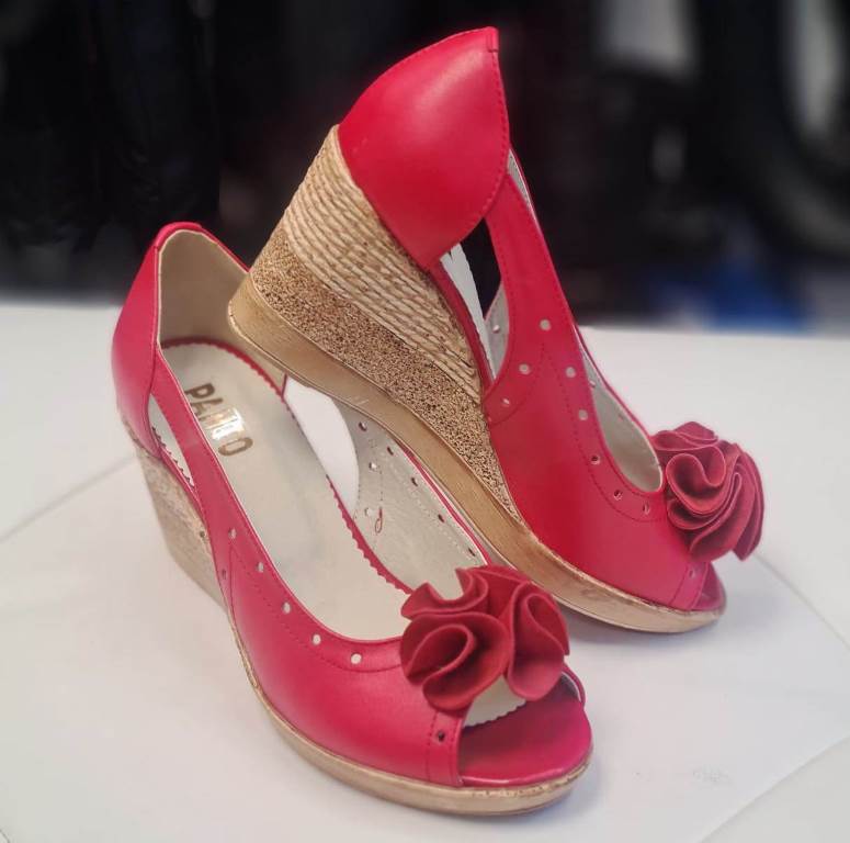 Sandale dama piele rosii Romyna biashoes.ro imagine reduceri